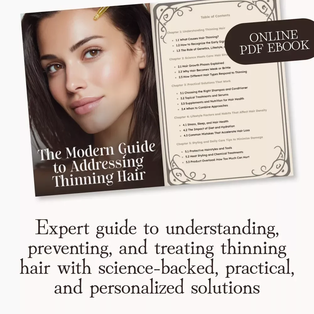 The Modern Guide to Addressing Thinning Hair | Expert eBook on How to Address Thinning Hair Naturally & Effectively | Digital Download for Men & Women