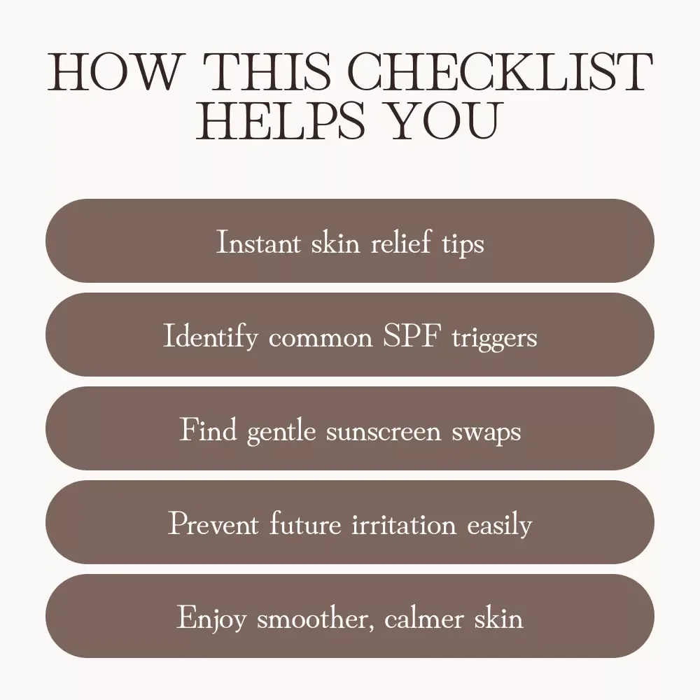 Checklist: What to Do When SPF Irritates Your Skin | Sensitive Skin Relief Guide | Instant Digital Download | Skincare Recovery eBook for Redness & Irritation