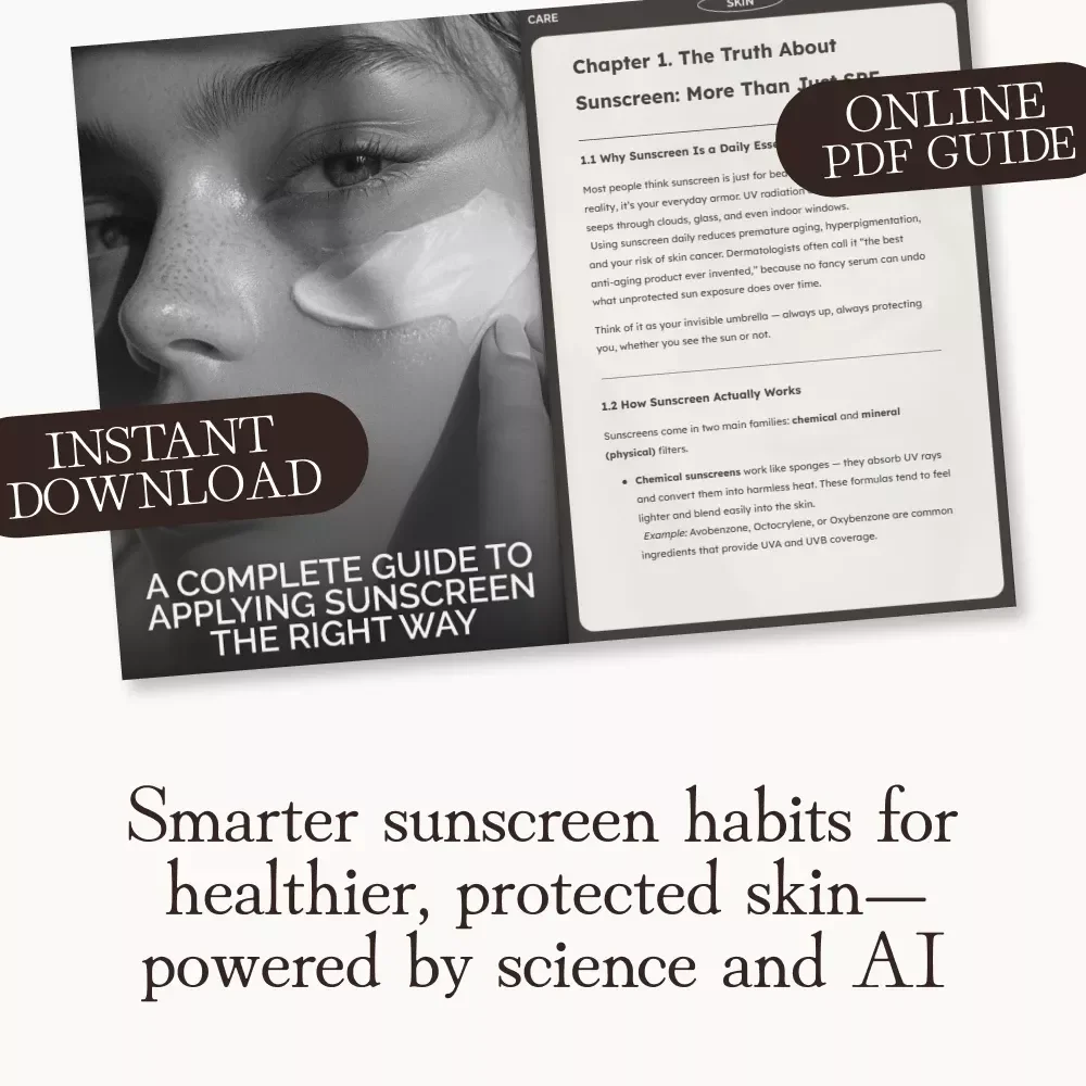 A Complete Guide to Applying Sunscreen the Right Way | Digital Download Guide for Best Practices for Applying Sunscreen Properly | SPF, Skincare Routine & Sun Protection eBook
