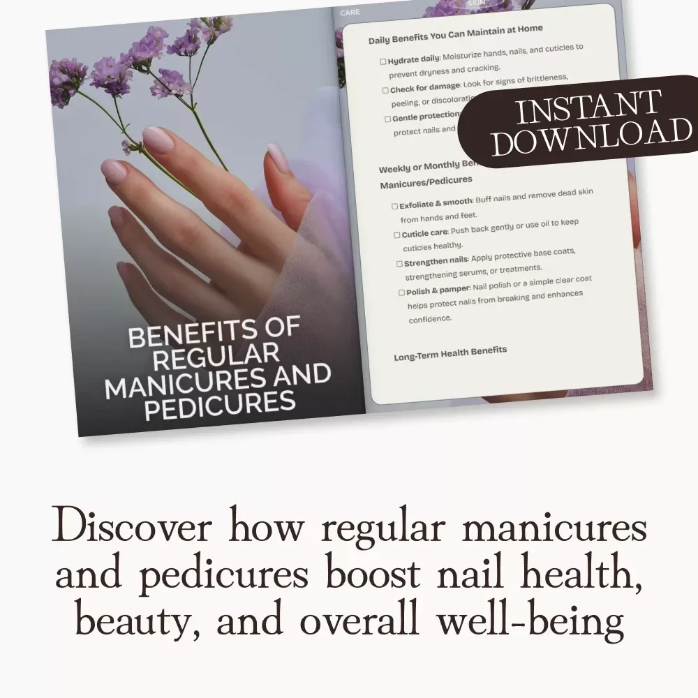 Benefits of Regular Manicures and Pedicures Checklist | Self-Care Routine Guide for Healthy Nails, Glowing Skin & Relaxation | Digital Download for At-Home Nail Care and Beauty