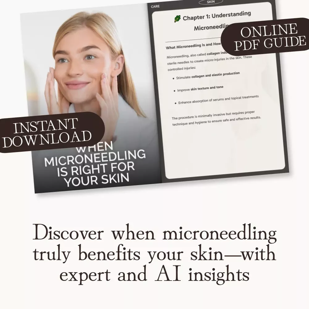 When Microneedling is Right for Your Skin – Expert Digital Guide on When to Consider Microneedling for Skin Rejuvenation | Printable eBook, Skin Health Checklist & AI Insights