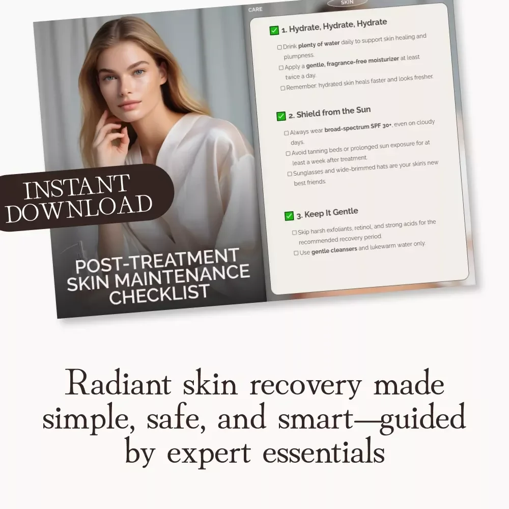 Post-Treatment Skin Maintenance Checklist | Digital Download | How to Maintain Results After Professional Skin Treatments | Skincare Recovery Guide & Aftercare Planner