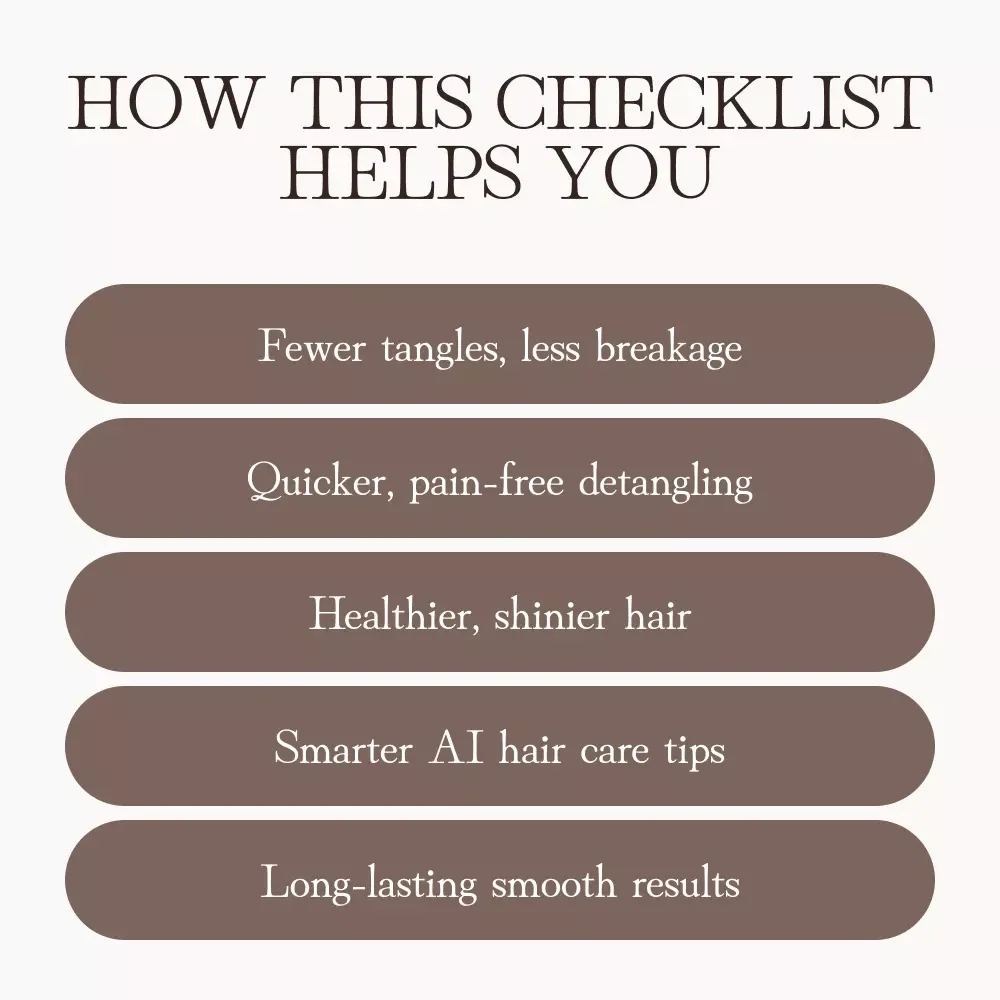 Hair Detangling Checklist | How to Detangle Hair Without Causing Damage | Digital Download Guide for Smooth, Healthy, Tangle-Free Hair