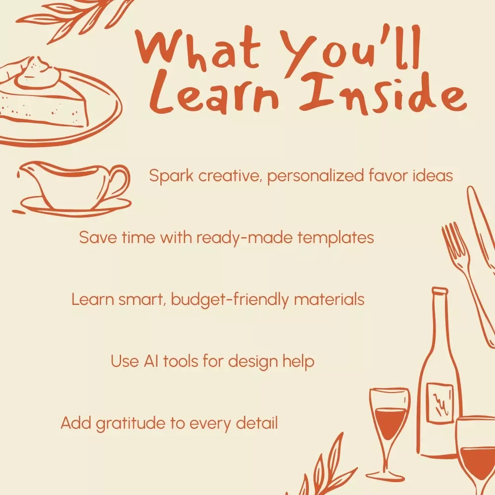 How to Make Thanksgiving Party Favors Everyone Will Love | DIY Thanksgiving eBook, Holiday Party Ideas, Digital Download Guide for Creative Favor Making