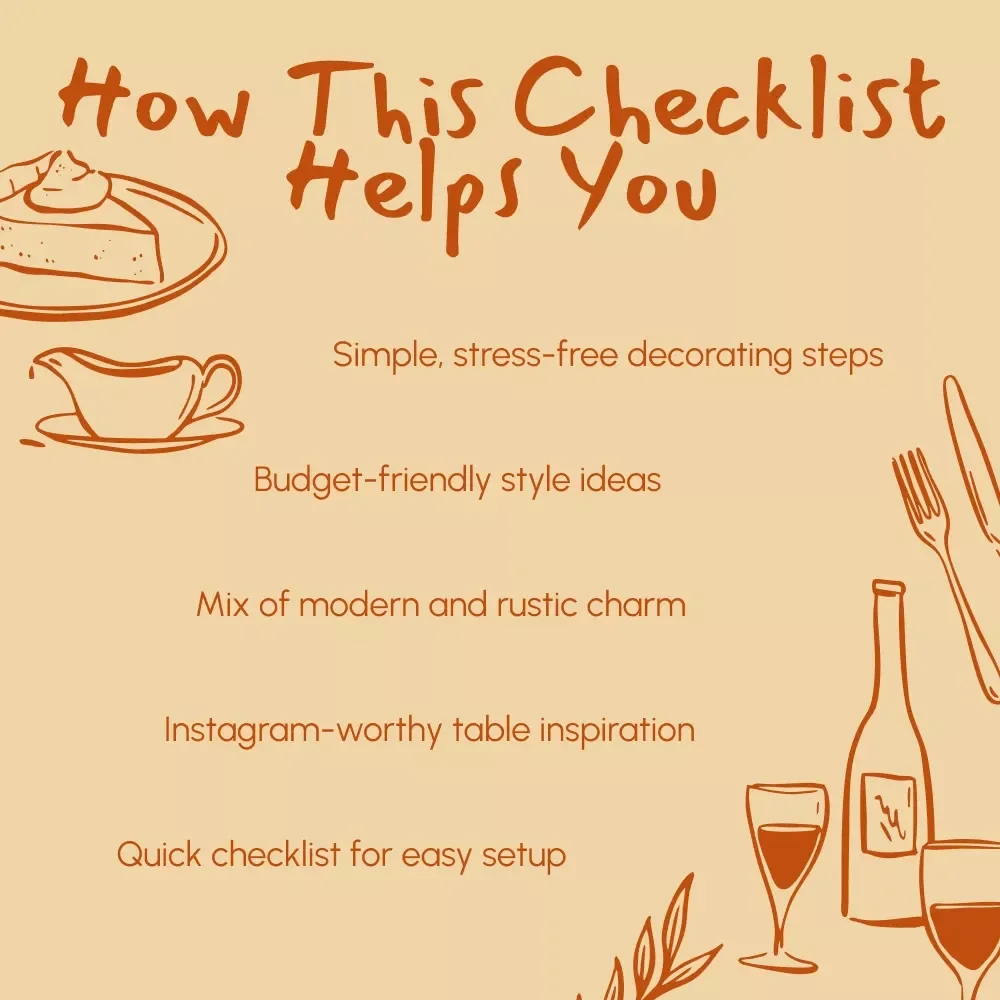 Modern Thanksgiving Table Decor Checklist | Minimalist Holiday Table Styling Guide | Digital Download for Modern Thanksgiving Table Decor