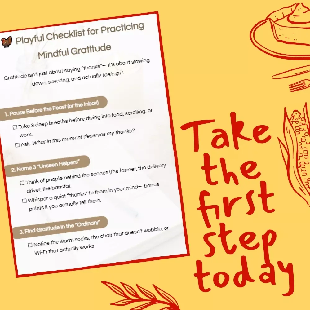 Playful Checklist for Practicing Mindful Gratitude | Digital Download Guide for Everyday Thankfulness & Joy | Printable Gratitude Journal Companion | What Does Mindful Gratitude Look Like