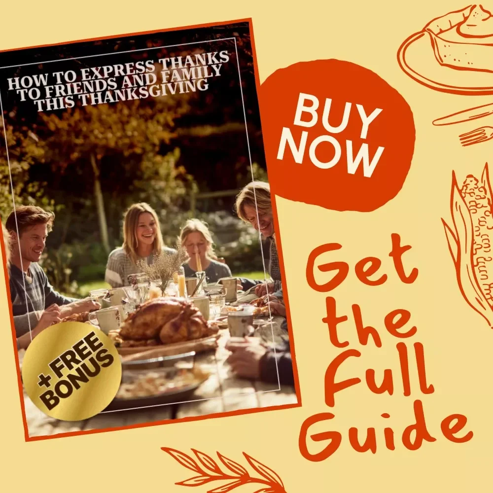 How to Express Thanks to Friends and Family This Thanksgiving | Printable Gratitude Guide, Holiday eBook, Meaningful Ways to Show Appreciation
