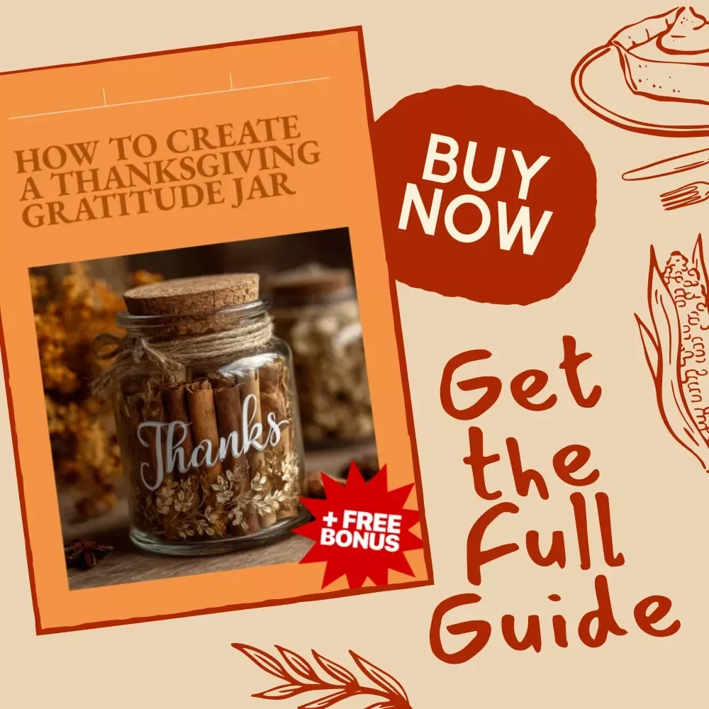 How to Create a Thanksgiving Gratitude Jar – Printable Guide for Families, Teachers & Self-Growth | Digital Download | How to Create a Gratitude Jar for Thanksgiving eBook