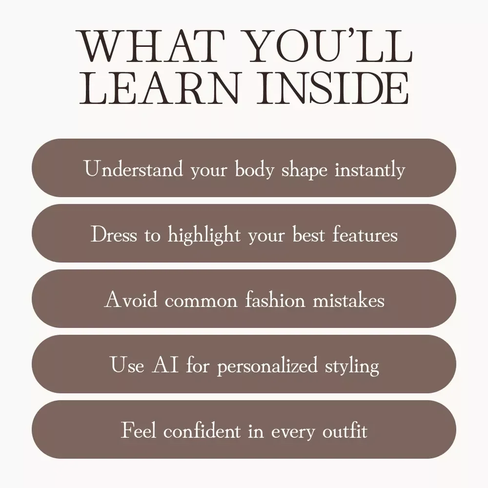 Dressed to Impress: Unlocking Your Perfect Fit | Body Shape Guide for Women | Digital Fashion eBook | Personal Style, Dress Fit & AI Styling Tips