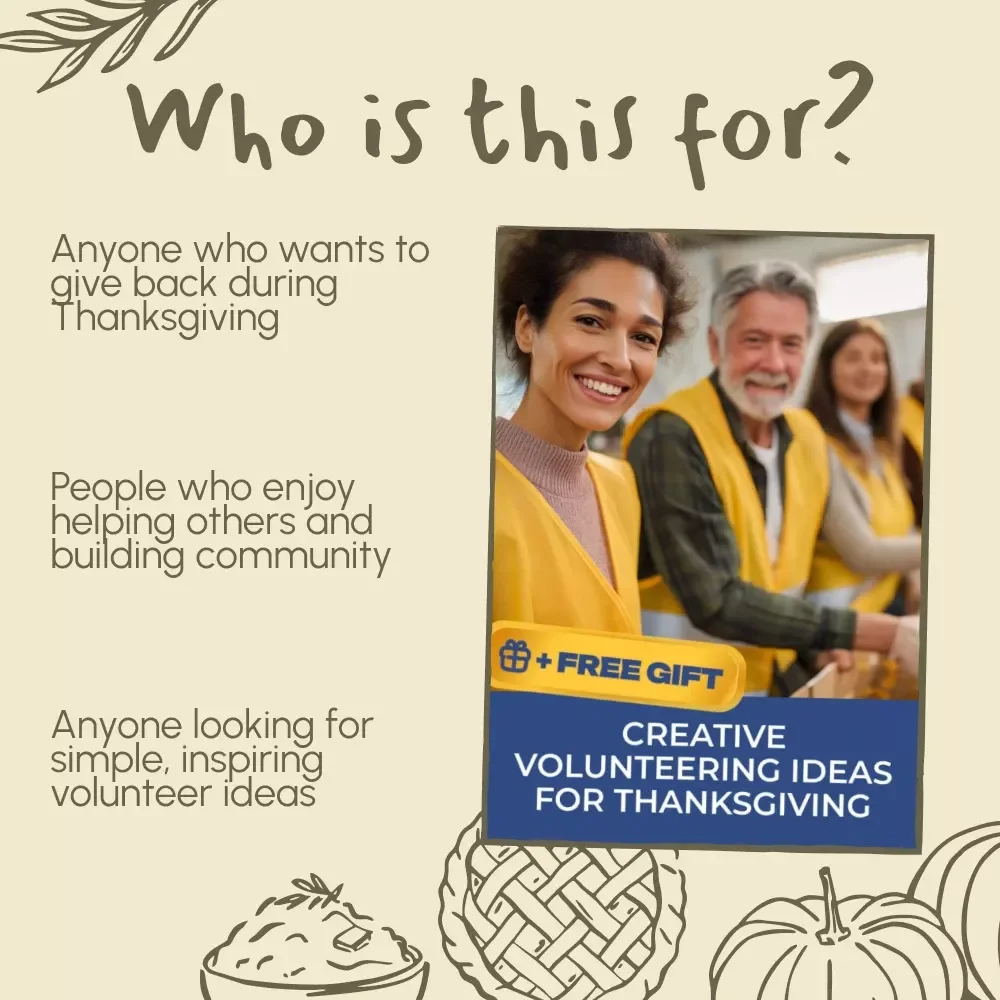 Creative Volunteering Ideas for Thanksgiving | Digital Download eBook, Community Service Guide, Virtual Volunteering Checklist, AI Volunteering Planner