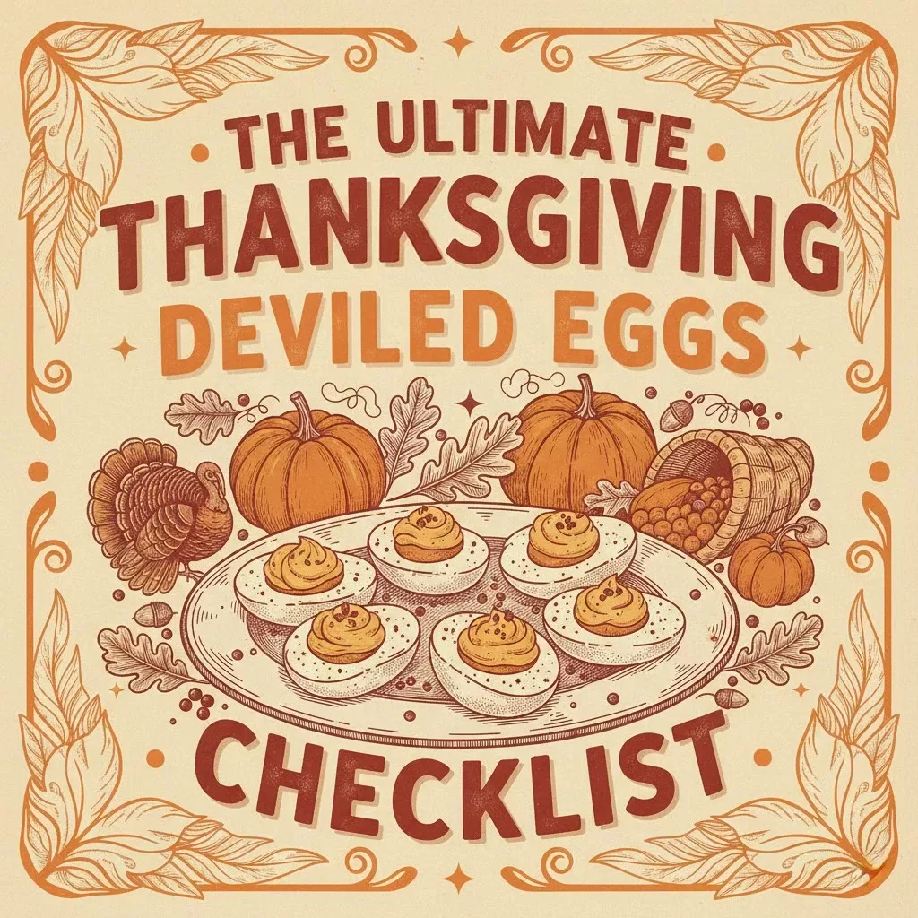 The Ultimate Thanksgiving Deviled Eggs Checklist | Printable How to Make Deviled Eggs for Thanksgiving Guide | Festive Holiday Kitchen Prep List | Digital Download