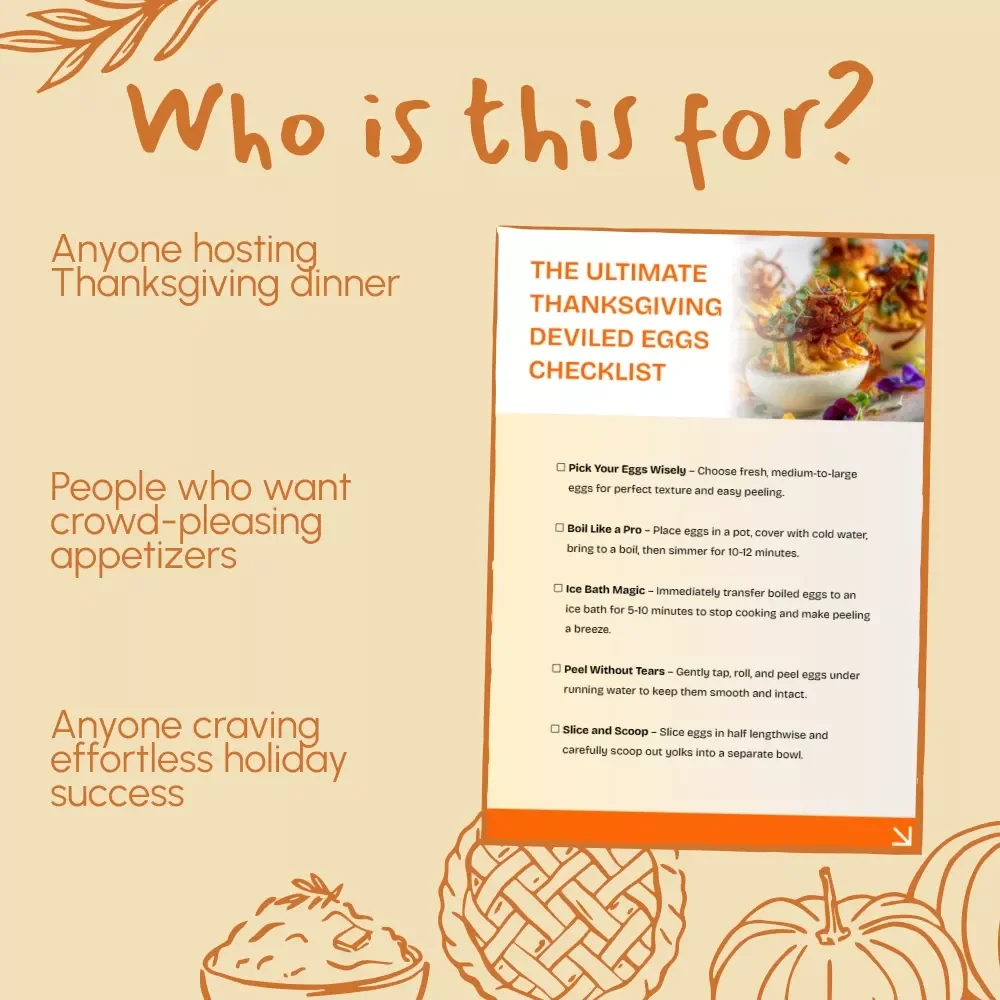 The Ultimate Thanksgiving Deviled Eggs Checklist | Printable How to Make Deviled Eggs for Thanksgiving Guide | Festive Holiday Kitchen Prep List | Digital Download