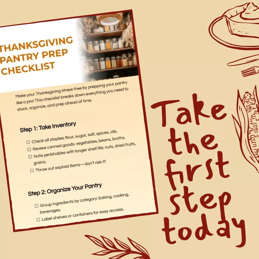 Thanksgiving Pantry Prep Checklist | Digital Download | Holiday Organization Guide | Printable Kitchen Checklist for Stress-Free Thanksgiving Cooking & Meal Planning