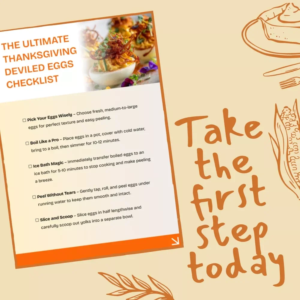 The Ultimate Thanksgiving Deviled Eggs Checklist | Printable How to Make Deviled Eggs for Thanksgiving Guide | Festive Holiday Kitchen Prep List | Digital Download