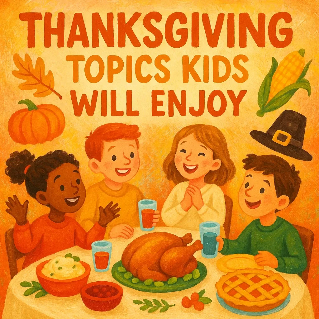 Thanksgiving Topics Kids Will Enjoy | Fun Family Conversation Starters, Engaging Holiday eBook for Kids and Parents | Digital Download Guide for Meaningful Thanksgiving Talks
