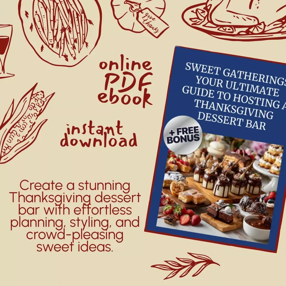 Sweet Gatherings: Your Ultimate Guide to Hosting a Thanksgiving Dessert Bar | Thanksgiving Dessert Ideas | Holiday Entertaining eBook | Dessert Bar Planning Guide | Printable Digital Download