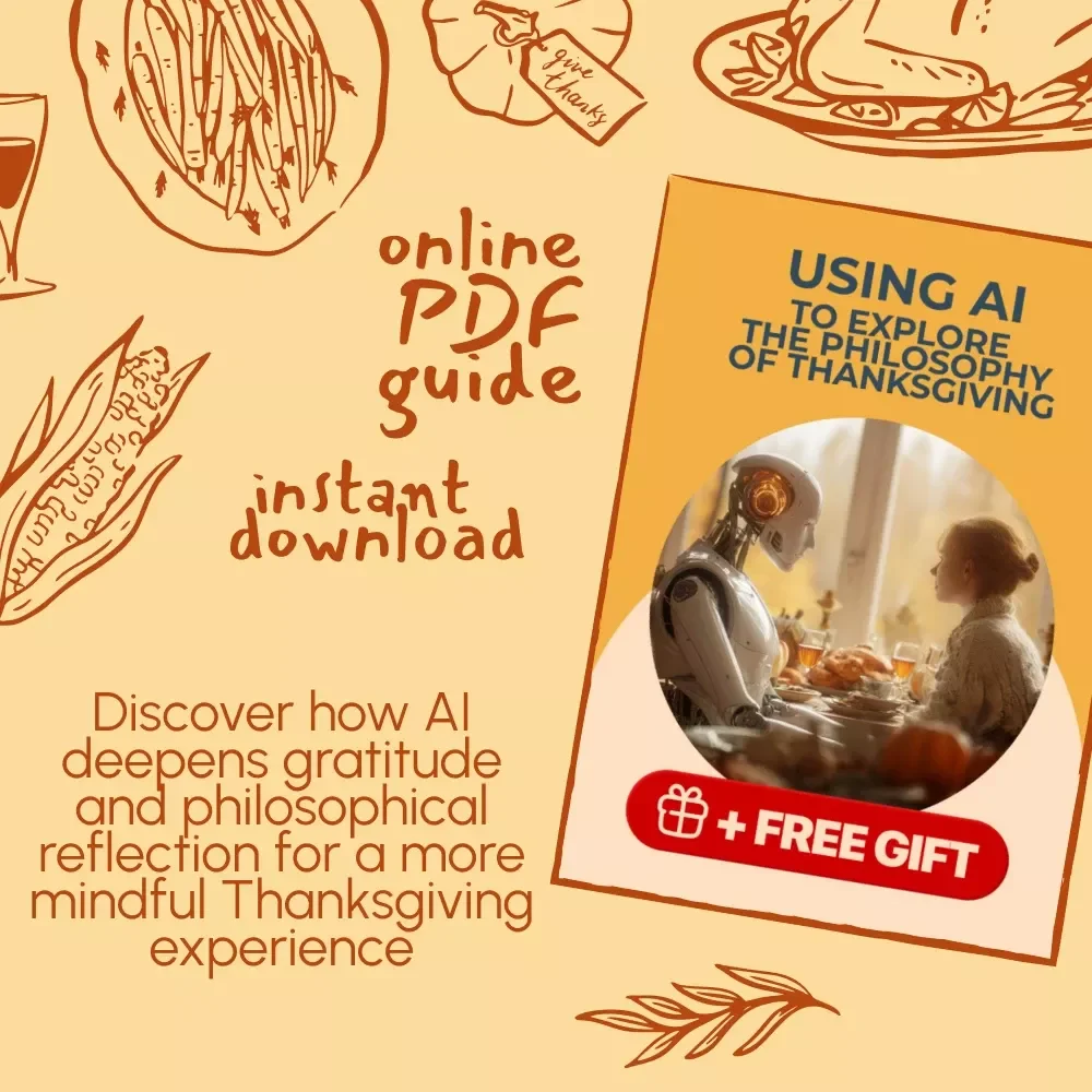 Using AI to Explore the Philosophy of Thanksgiving | Digital Guide on How to Use AI to Explore Philosophical Questions of Thanksgiving | Gratitude & Reflection eBook