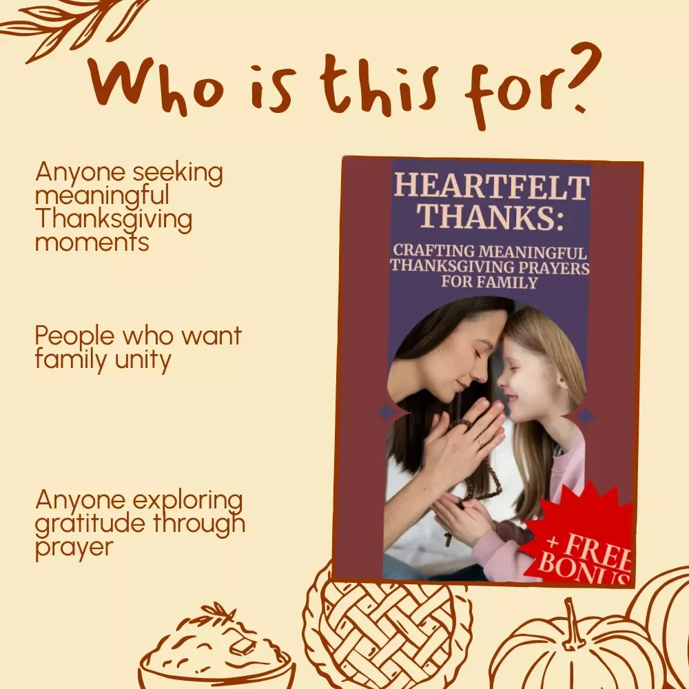 Heartfelt Thanks: Crafting Meaningful Thanksgiving Prayers for Family | Digital Thanksgiving Prayer Guide, Family Gratitude eBook, Printable Faith Resource