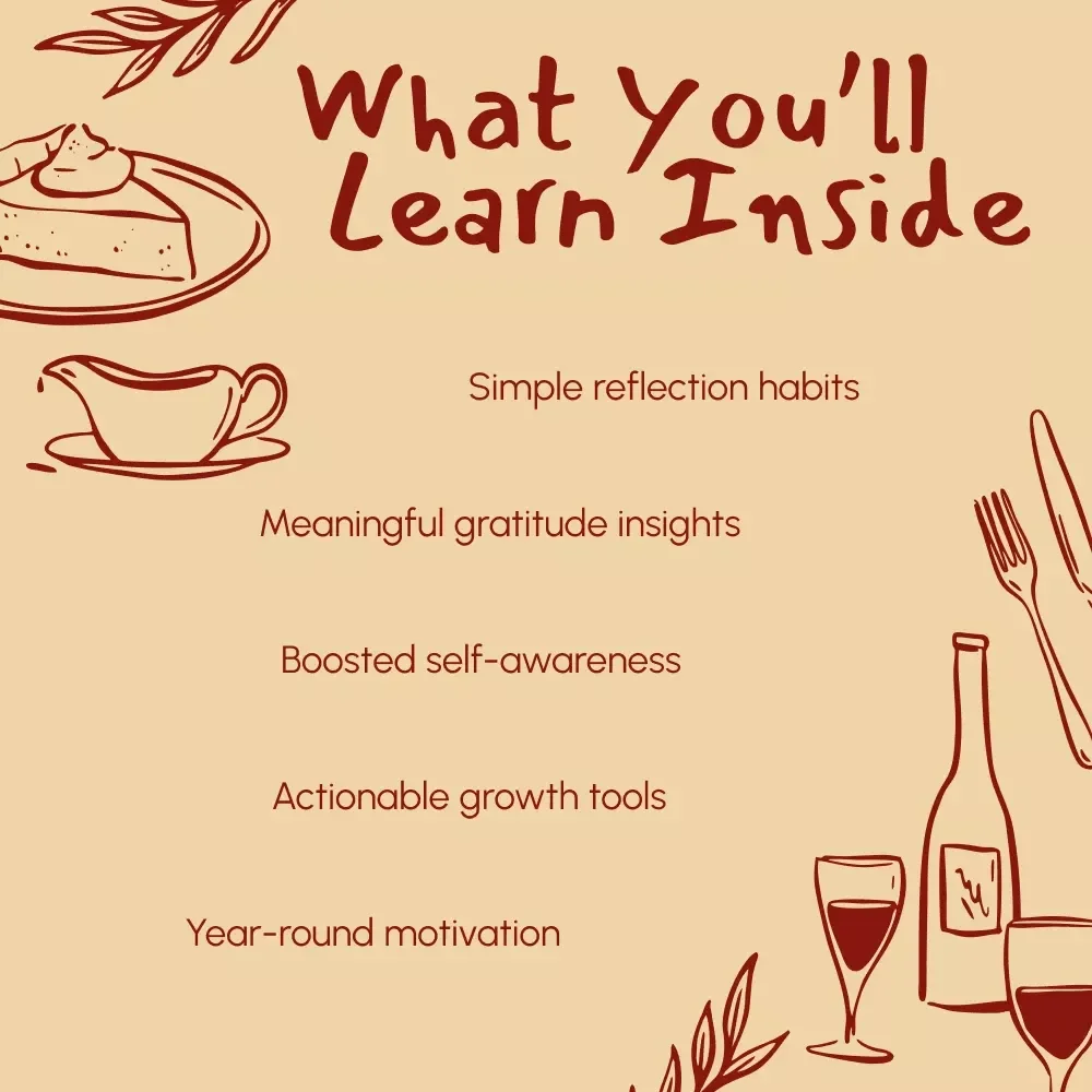 How to Notice Progress and Growth at Thanksgiving | Reflective Guide for Gratitude, Growth & Self-Awareness | Digital Download eBook
