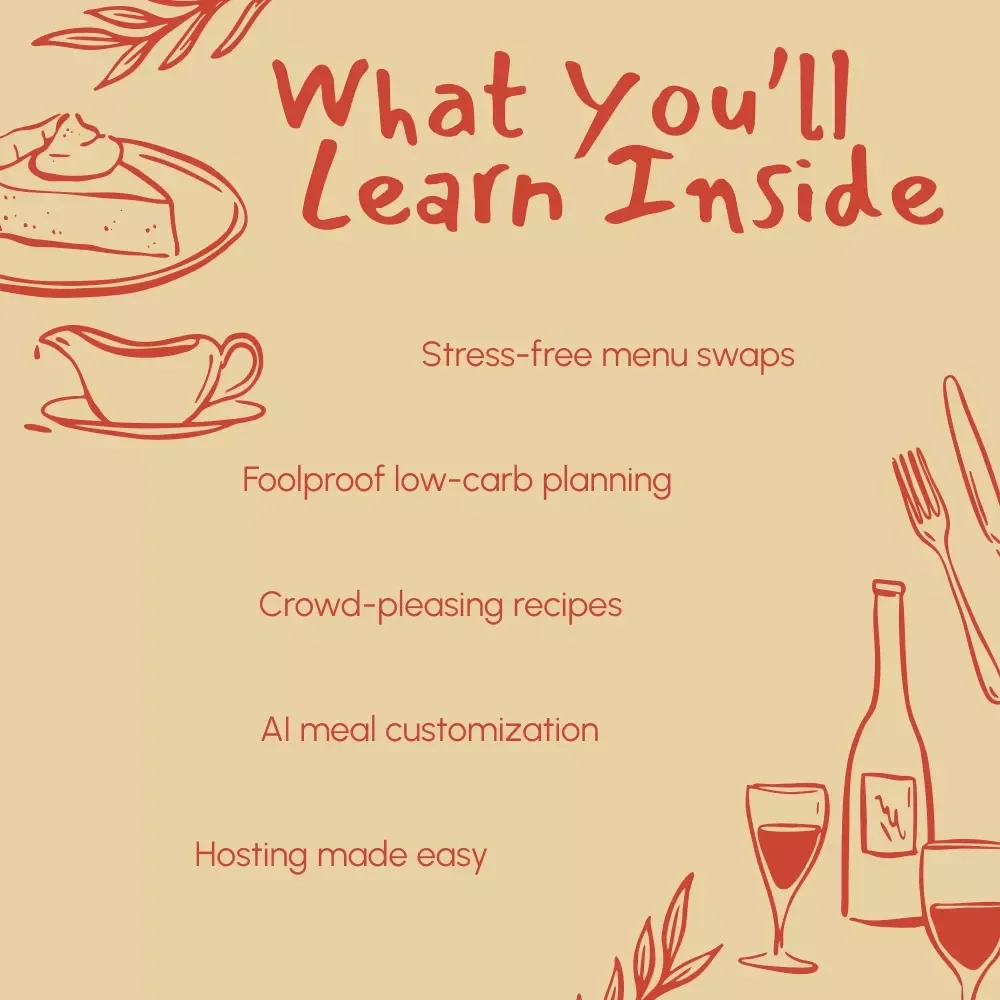 Feast Without the Carbs | Low-Carb Thanksgiving Dinner eBook | Digital Download Guide for Keto-Friendly Holiday Meals
