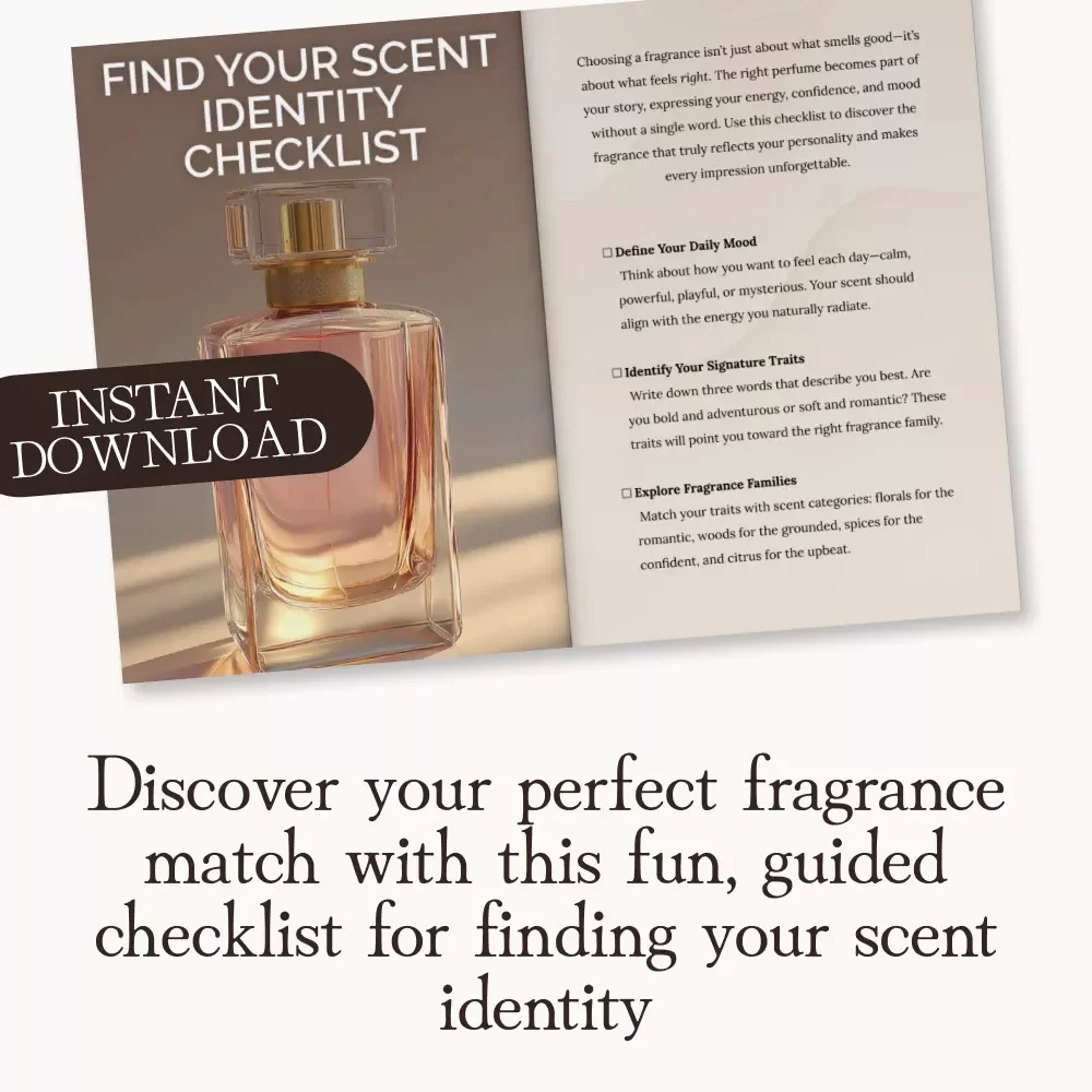Find Your Scent Identity Checklist | Printable Fragrance Finder | Perfume Personality Guide | Digital Download Self-Discovery Worksheet for Women & Men