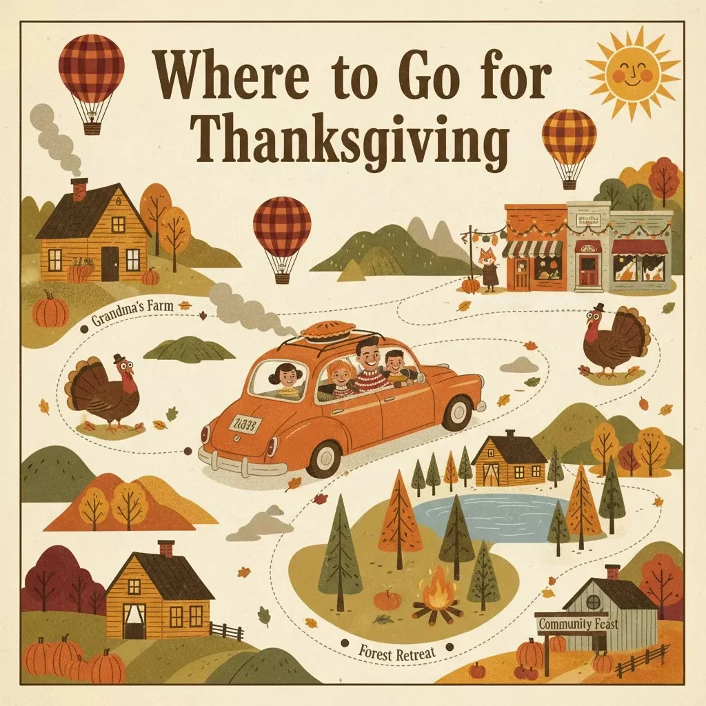 Where to Go for Thanksgiving: A Friendly Guide to Making the Holiday Memorable | Digital Thanksgiving Travel & Planning Guide for Families, Friends & Solo Travelers | Printable PDF eBook | where to go for thanksgiving