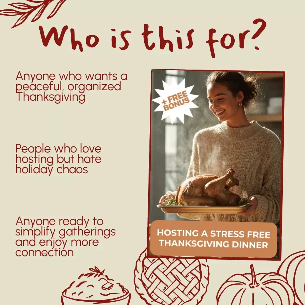 Hosting a Stress Free Thanksgiving Dinner | Printable Holiday Planner, Digital Download Guide, Thanksgiving Hosting eBook, Stress-Free Holiday Checklist