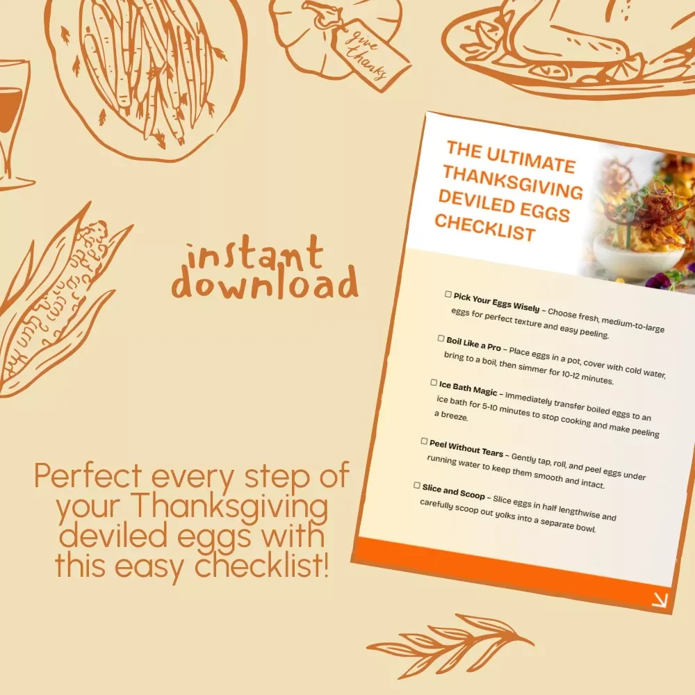 The Ultimate Thanksgiving Deviled Eggs Checklist | Printable How to Make Deviled Eggs for Thanksgiving Guide | Festive Holiday Kitchen Prep List | Digital Download