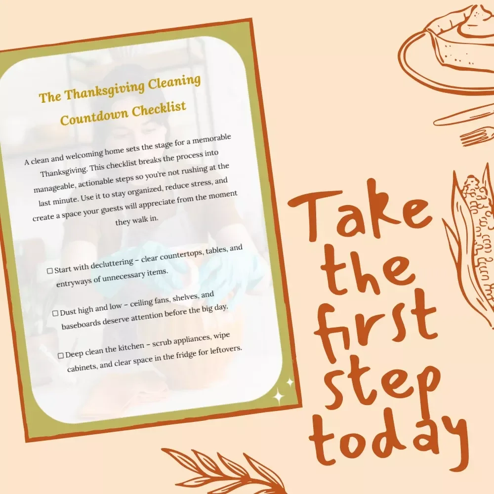 The Thanksgiving Cleaning Countdown Checklist | Printable Holiday Cleaning Guide | How to Make a Thanksgiving Cleaning Checklist for a Stress-Free Celebration