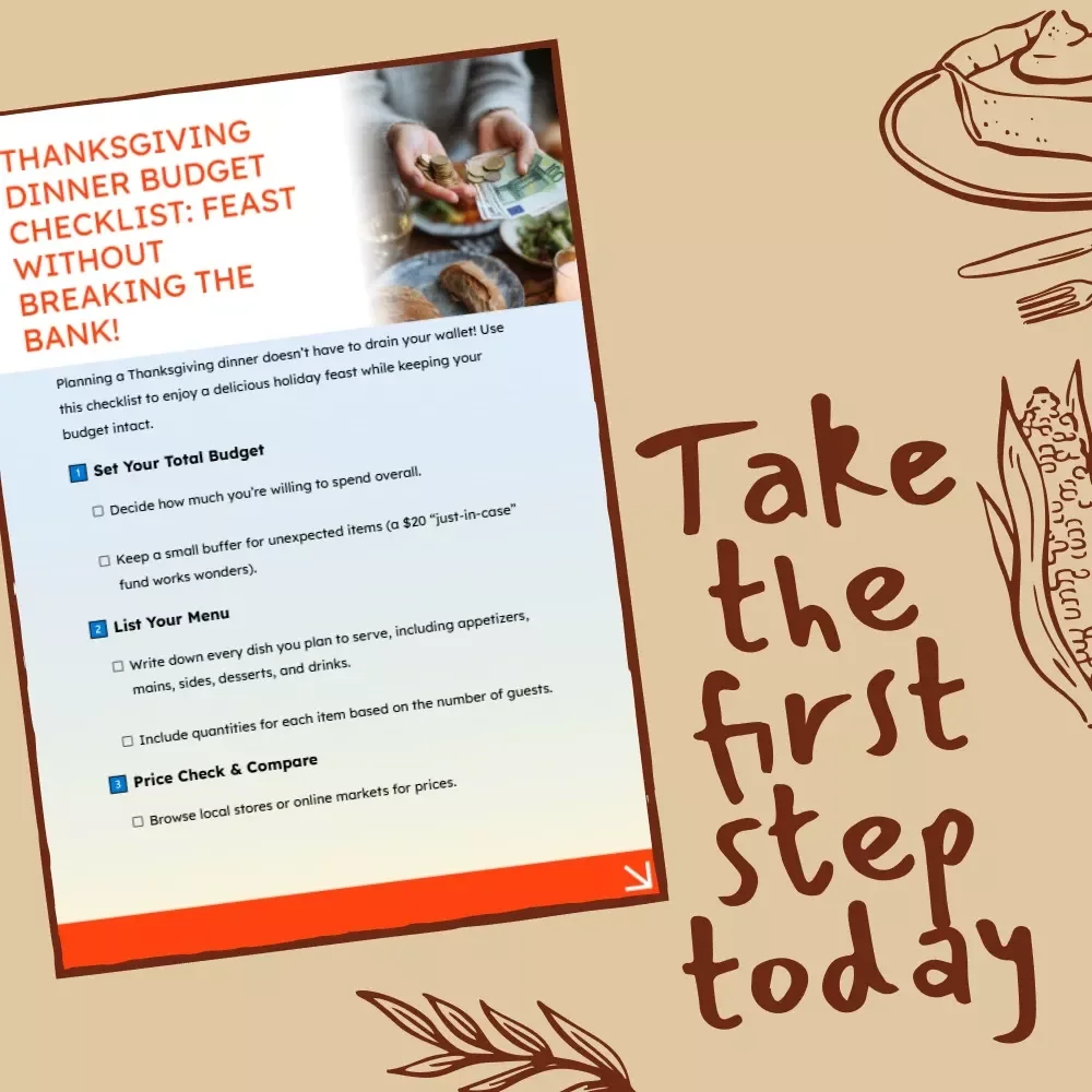 Thanksgiving Dinner Budget Checklist: Feast Without Breaking the Bank | Printable Budget Planner for Thanksgiving Dinner | Digital Download for Smart Holiday Savings