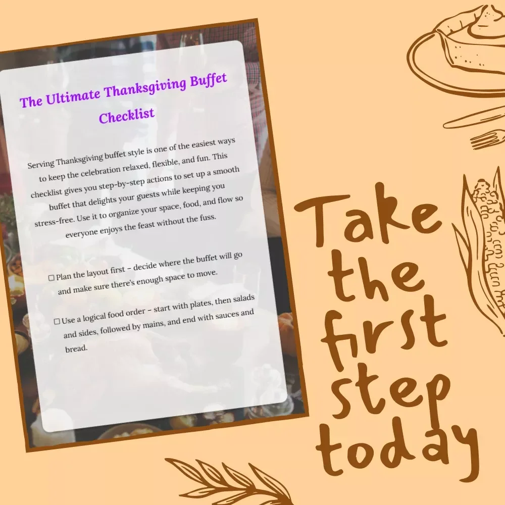 The Ultimate Thanksgiving Buffet Checklist | Printable Holiday Party Planner | Digital Download for Easy Entertaining | The Best Way to Serve Thanksgiving Buffet Style