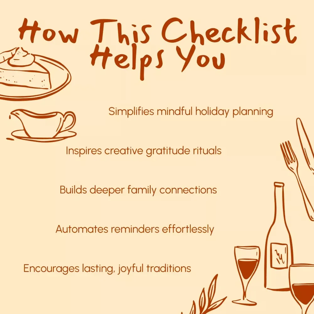AI-Powered Thanksgiving Rituals Checklist | Digital Mindfulness Guide for Gratitude, Connection & Joy | How to Use AI to Create Mindful Thanksgiving Rituals