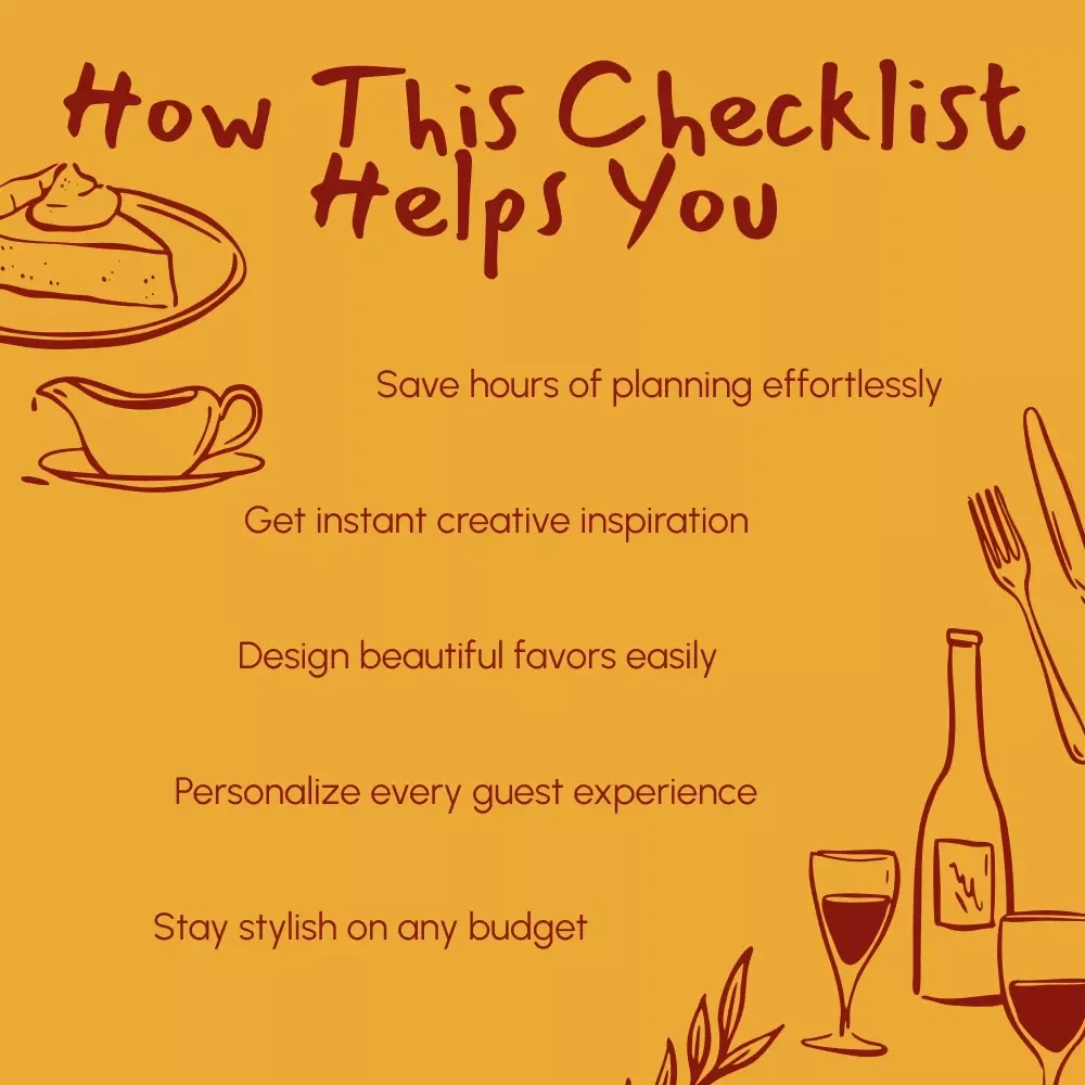 Your AI-Powered Thanksgiving Party Favor Checklist | Printable Digital Download | Holiday Planning eBook for Creative Thanksgiving Party Favors