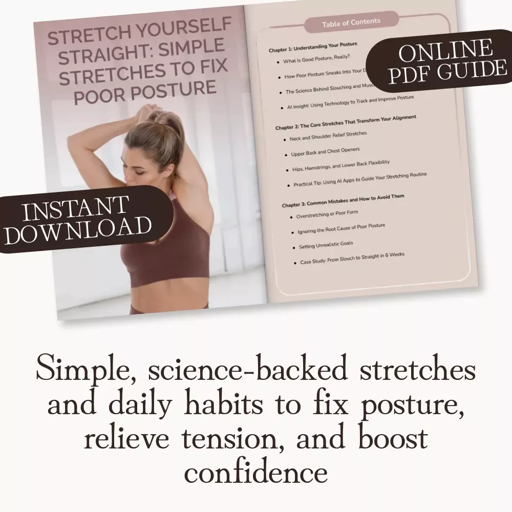 Stretch Yourself Straight: Simple Stretches to Fix Poor Posture | Digital Posture Correction eBook | Printable Posture Guide, Wellness PDF, Fitness & Self-Care Download