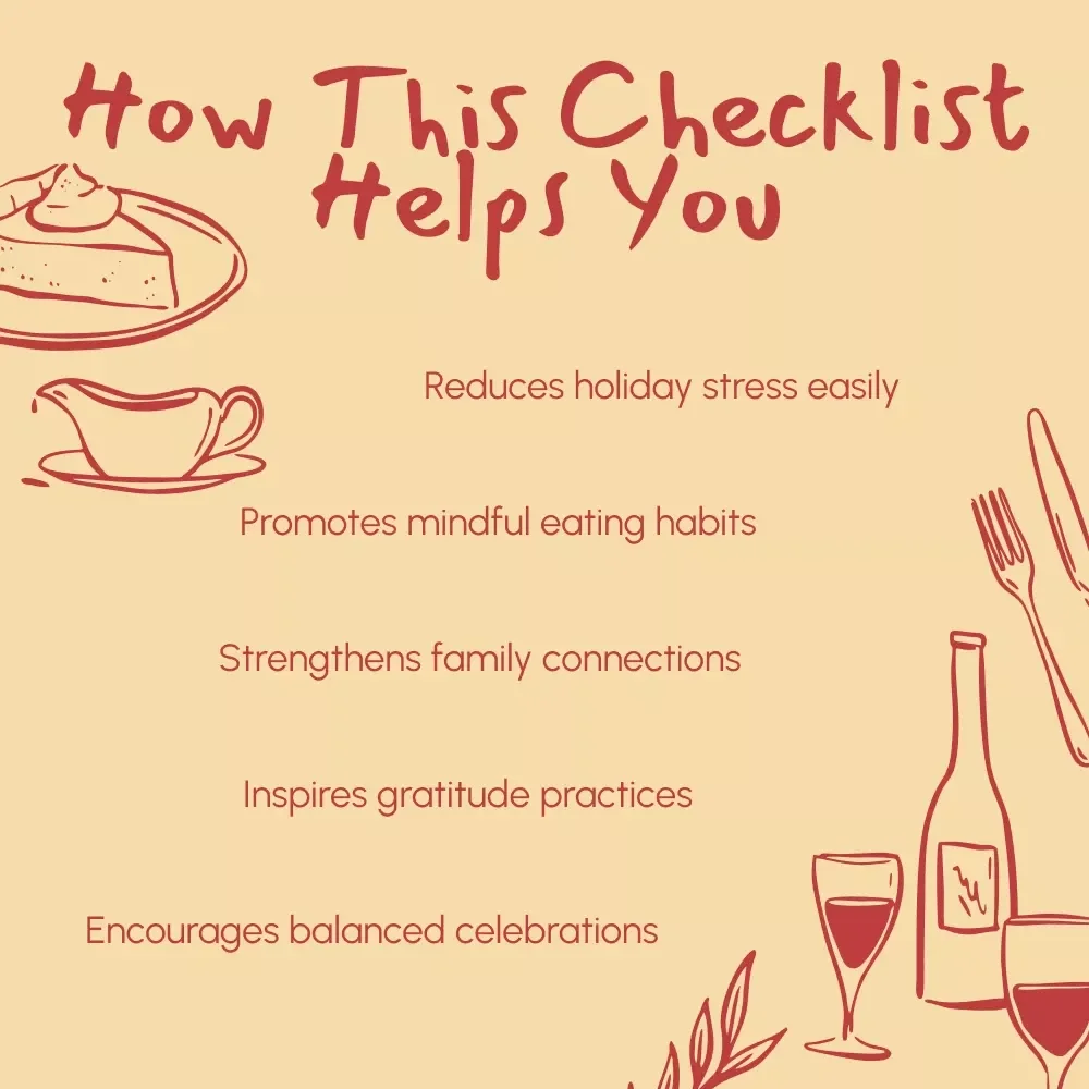 Checklist: How to Slow Down and Enjoy Thanksgiving | Mindful Holiday Planner, Digital Download for Relaxed & Grateful Celebrations, Printable Self-Care Guide