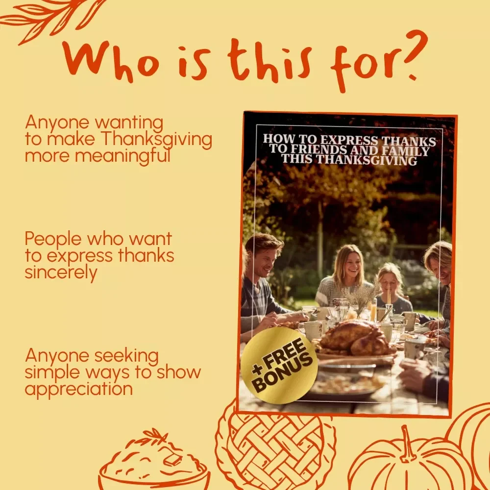 How to Express Thanks to Friends and Family This Thanksgiving | Printable Gratitude Guide, Holiday eBook, Meaningful Ways to Show Appreciation