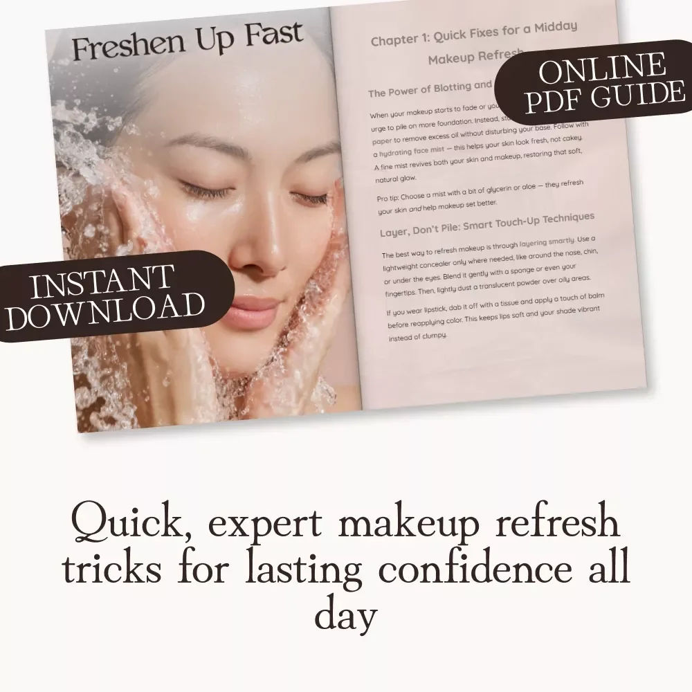Freshen Up Fast | Makeup Refresh Guide for Busy Women | Best Way to Refresh Makeup During the Day | Instant Midday Touch-Up eBook for Flawless Skin