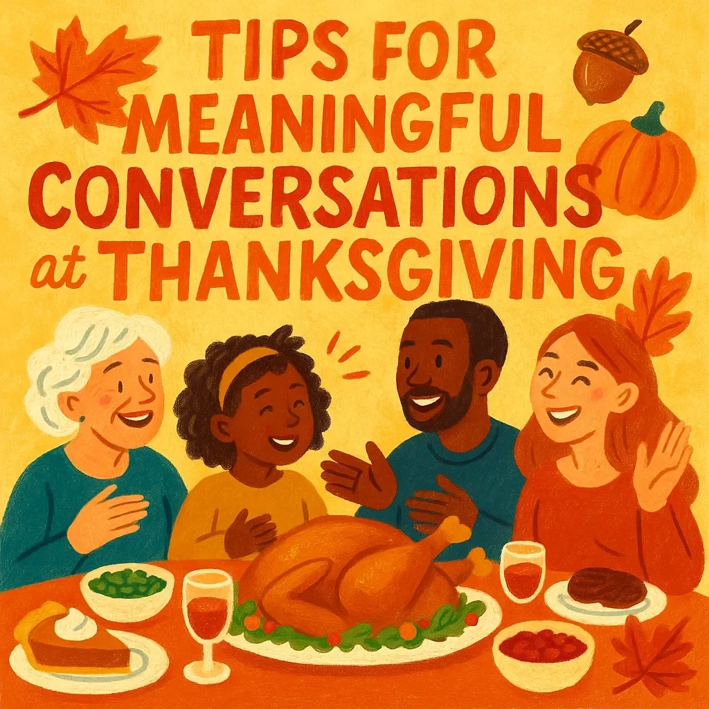 Tips for Meaningful Conversations at Thanksgiving | Digital Download eBook & Conversation Guide for Families, Friends & Gatherings | Thanksgiving Connection & Reflection Journal