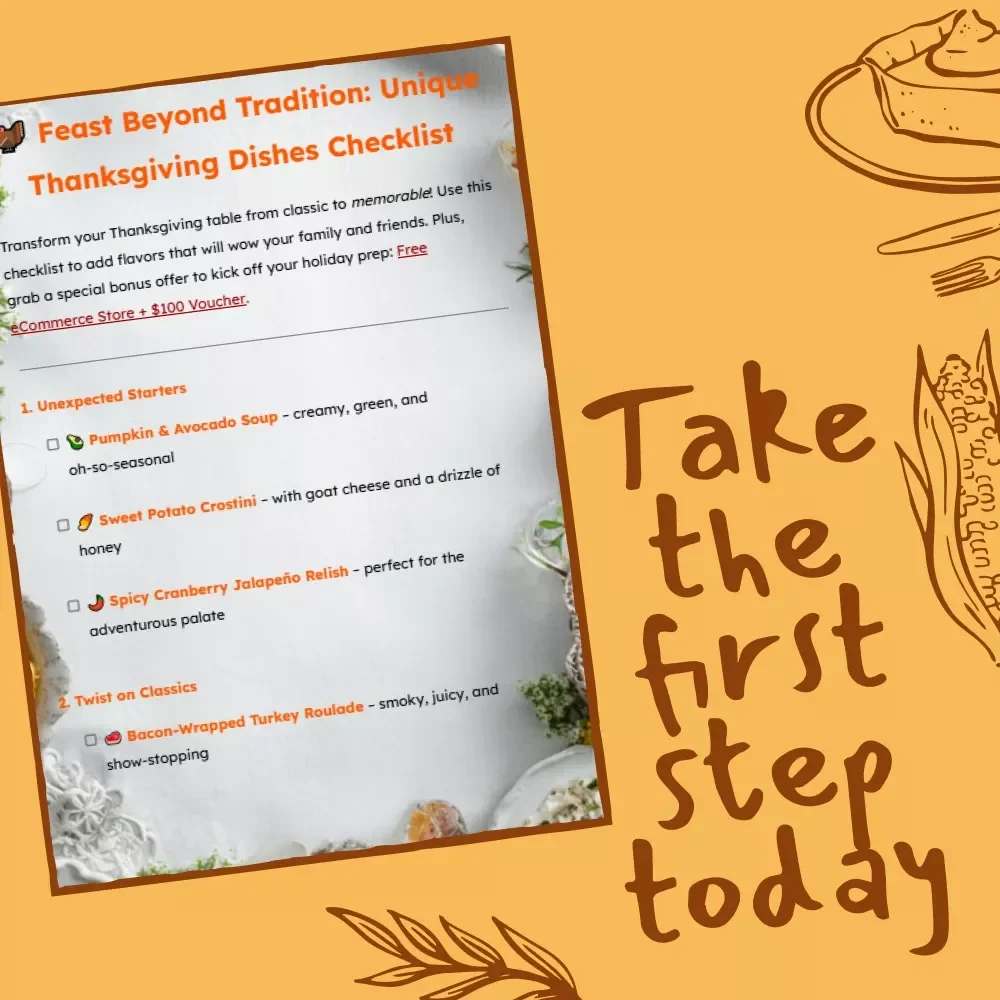 Feast Beyond Tradition: Unique Thanksgiving Dishes Checklist | Creative Holiday Menu Ideas | Digital Download for Food Lovers & Home Chefs