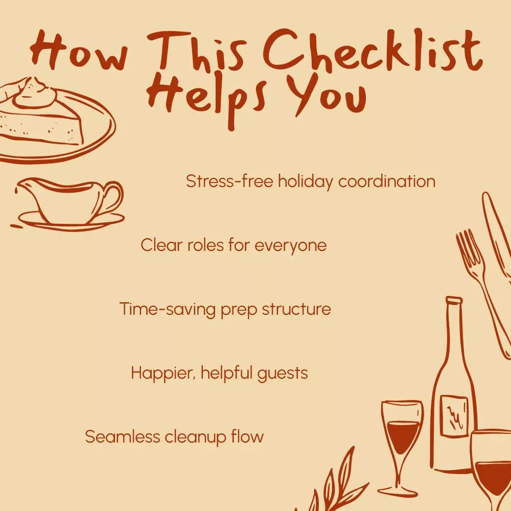 The Thanksgiving Task Master Checklist | Best Way to Assign Thanksgiving Tasks | Printable Digital Download for Organized Holiday Planning