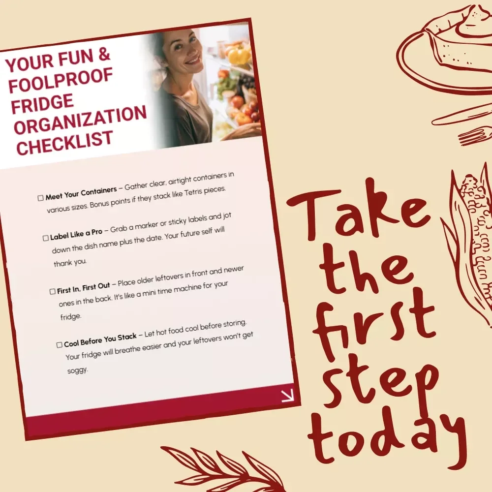 Your Fun & Foolproof Fridge Organization Checklist | Printable Digital Download for Easy Kitchen Storage & Tips for Organizing Leftovers in the Fridge