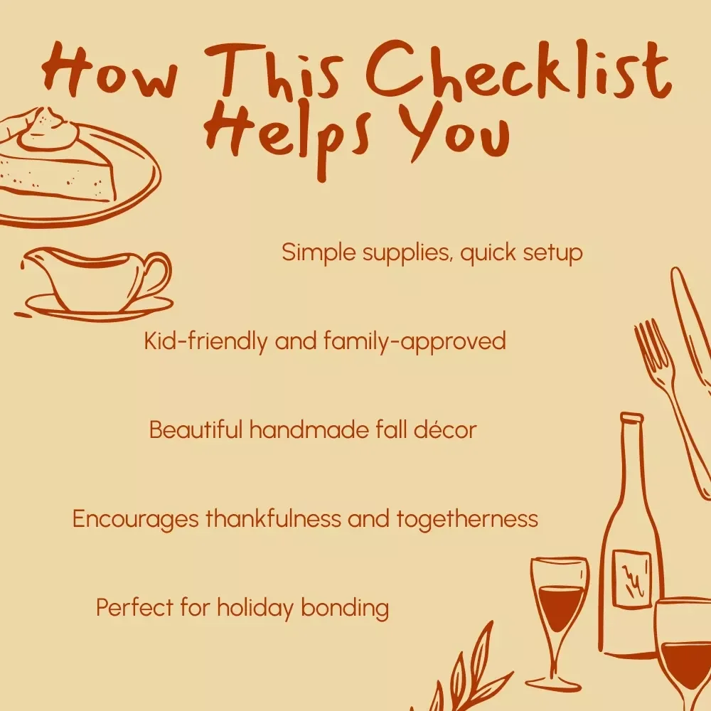 Easy Thanksgiving Crafts Checklist | Printable Fall Craft Ideas for Kids & Families | Fun, Easy Thanksgiving Crafts for Home, School & Parties | Instant Digital Download