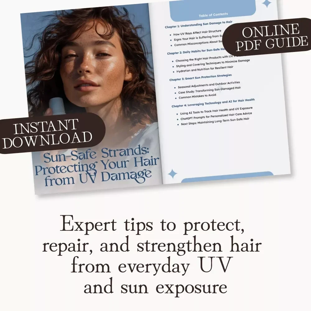 Sun-Safe Strands: Protecting Your Hair from UV Damage | Ultimate Guide on How to Protect Hair from Sun Damage, Hair Care eBook, UV Protection Tips for Healthy Summer Hair