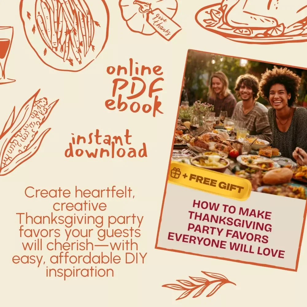 How to Make Thanksgiving Party Favors Everyone Will Love | DIY Thanksgiving eBook, Holiday Party Ideas, Digital Download Guide for Creative Favor Making