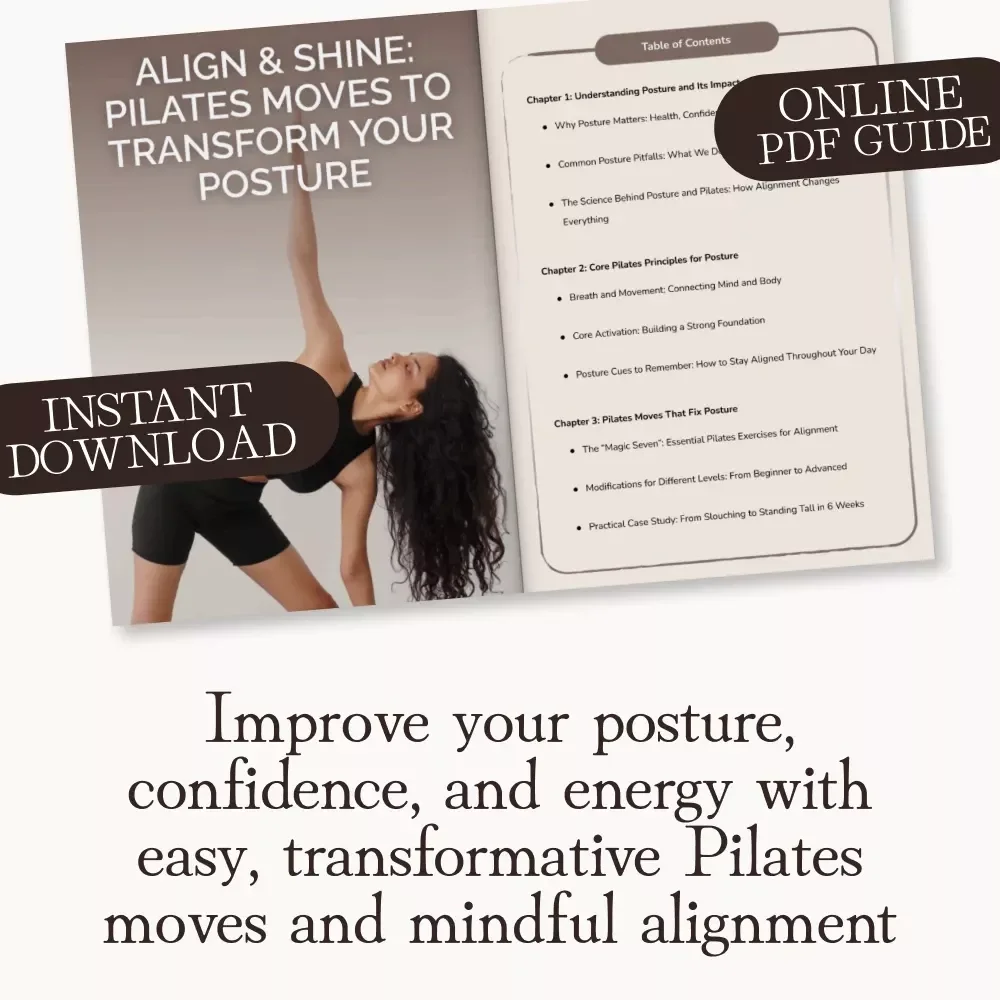 Align & Shine: Pilates Moves to Transform Your Posture | Posture Correction Guide | Pilates for Better Alignment, Confidence & Core Strength | Digital eBook Download