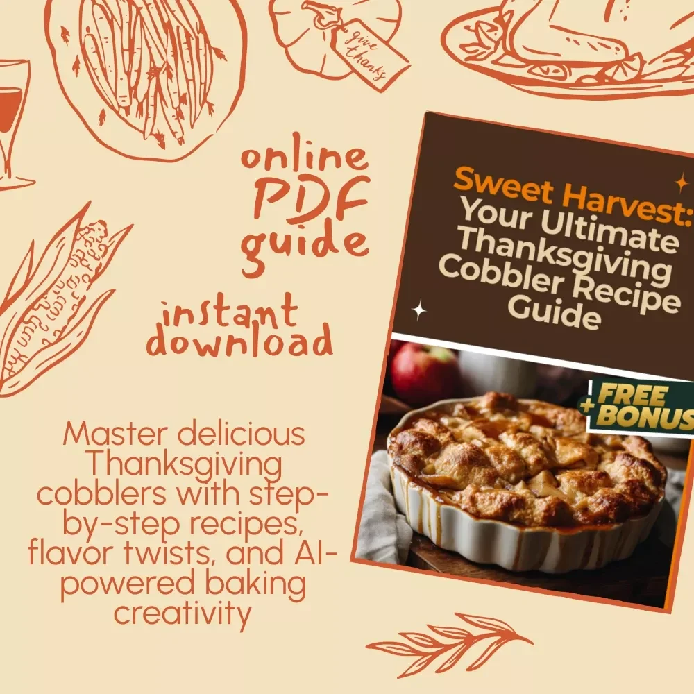 Sweet Harvest: Your Ultimate Thanksgiving Cobbler Recipe Guide | Fall Dessert eBook | Holiday Baking Digital Download | Thanksgiving Recipe Book | Cozy Autumn Cooking PDF