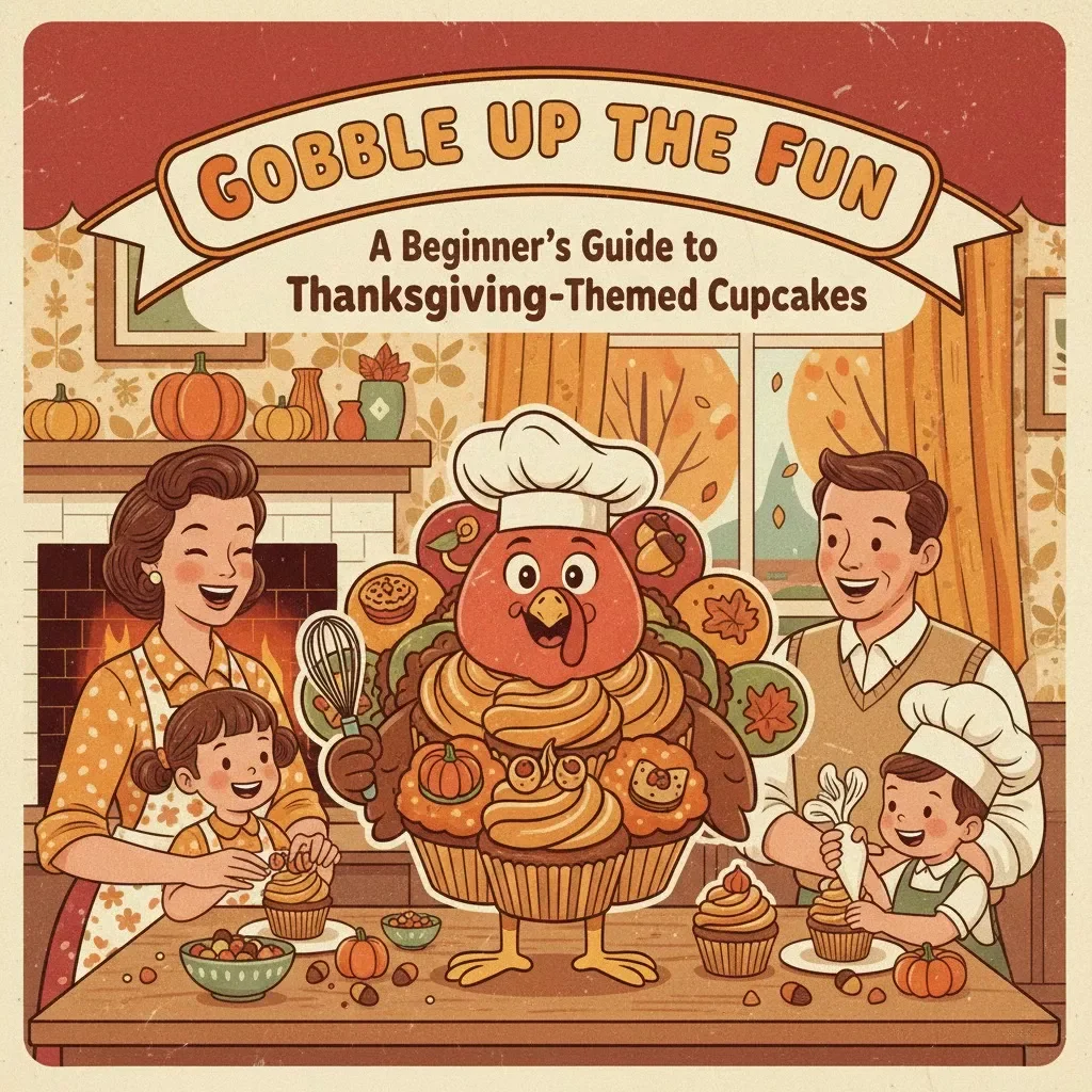 Gobble Up the Fun: A Beginner’s Guide to Thanksgiving-Themed Cupcakes | How to Make Thanksgiving-Themed Cupcakes | Digital Baking Guide for Beginners, Holiday Cupcake eBook, Fall Baking Inspiration
