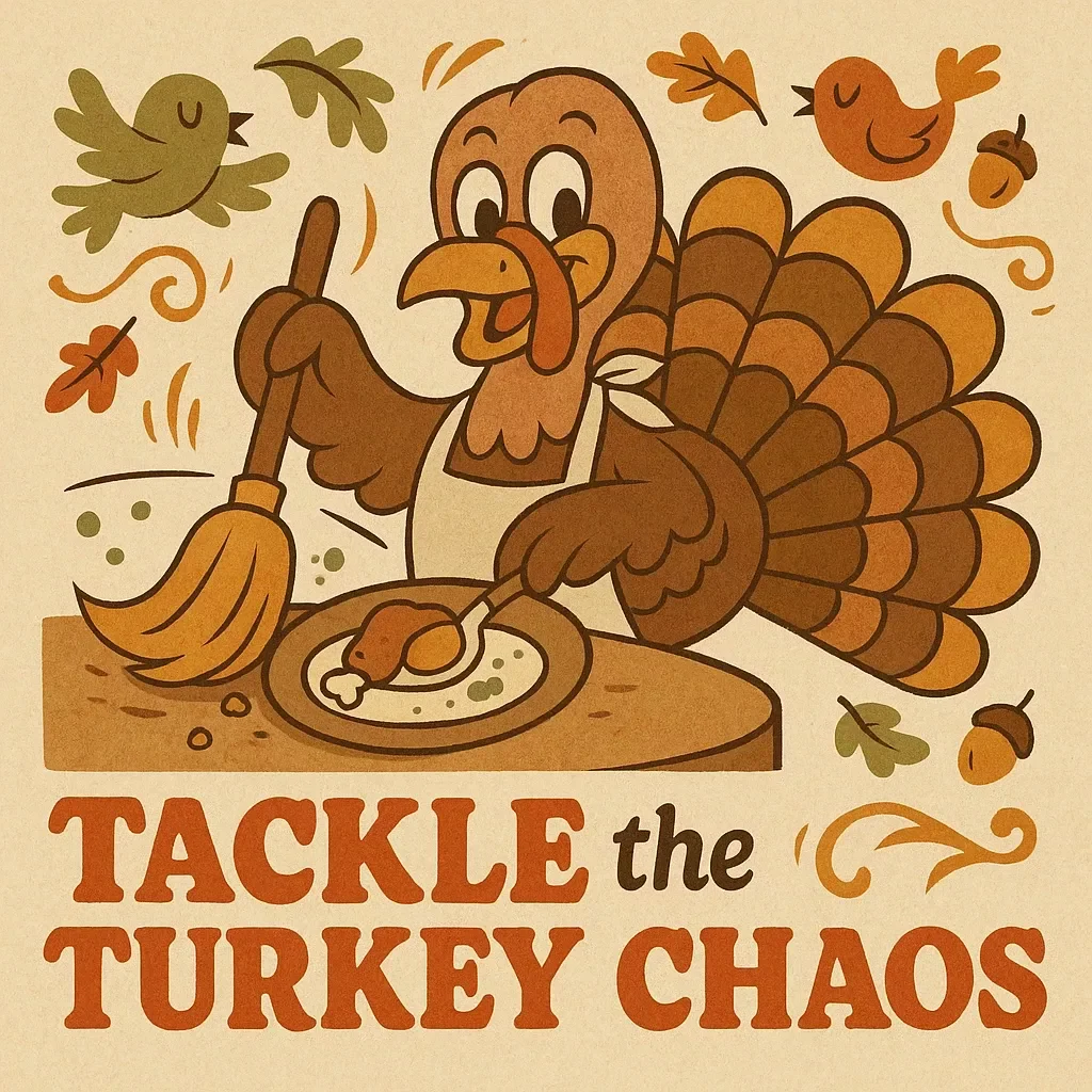 Tackle the Turkey Chaos – Thanksgiving Cleanup Checklist | Digital Download for Easy Post-Dinner Cleanup & Organization Tips
