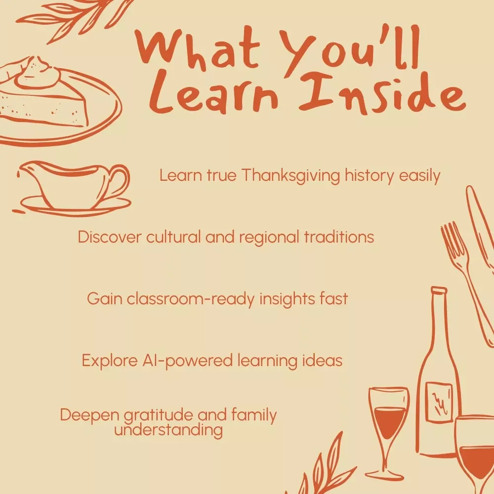 Thanksgiving Evolution of Holiday – Digital History eBook | Explore Origins, Traditions & Modern Culture | Educational Thanksgiving Guide for Teachers, Students & History Lovers