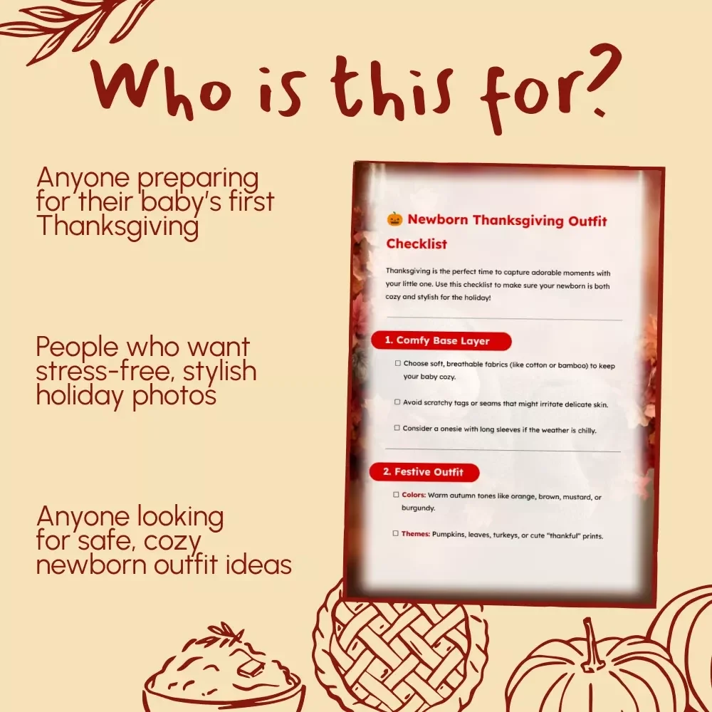 Newborn Thanksgiving Outfit Checklist | Cozy & Stylish Baby Holiday Guide | Printable Digital Download for New Parents | Fall Baby Outfit Planner | newborn thanksgiving outfit